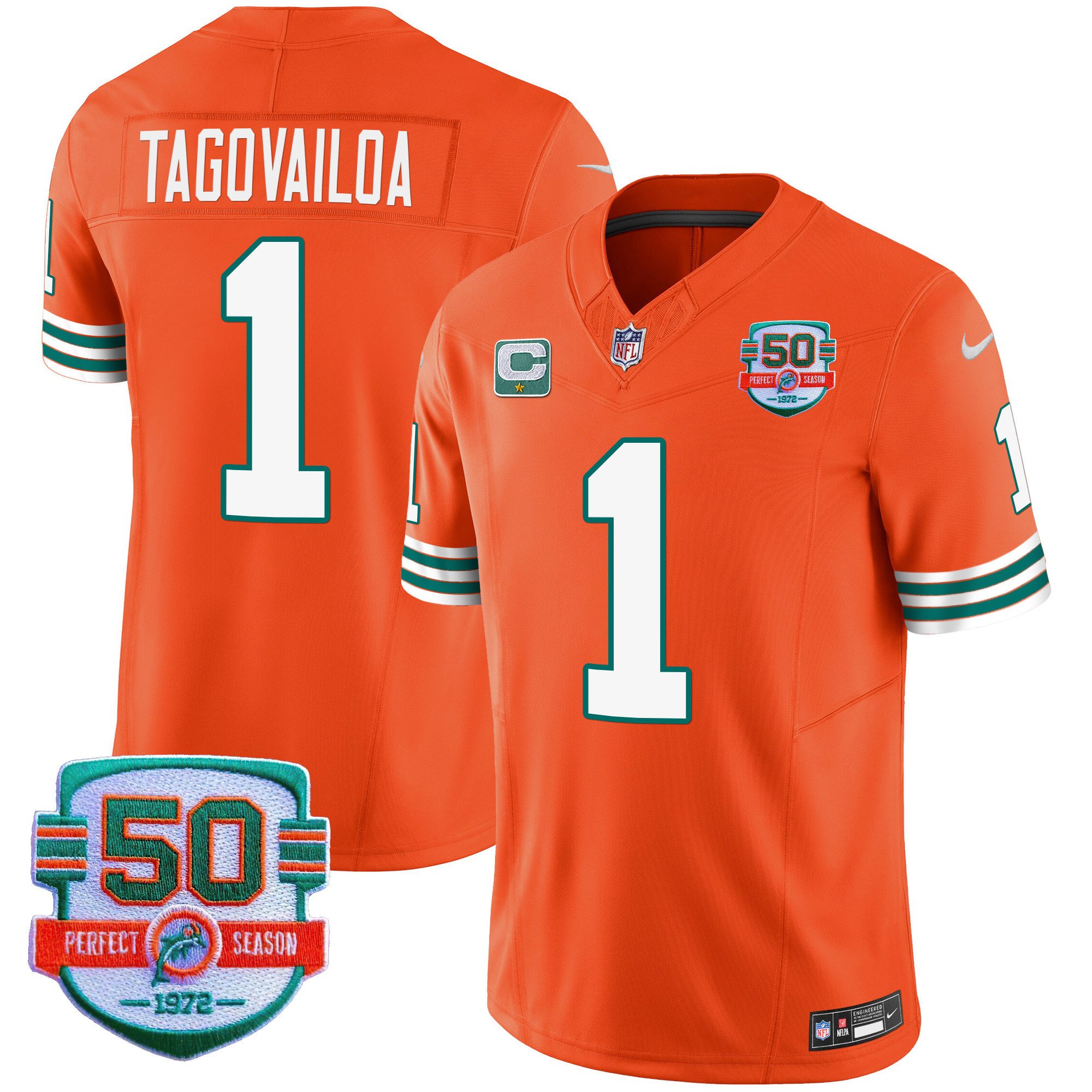 Men’s Dolphins Throwback Vapor Jersey All Stitched Thebustlight