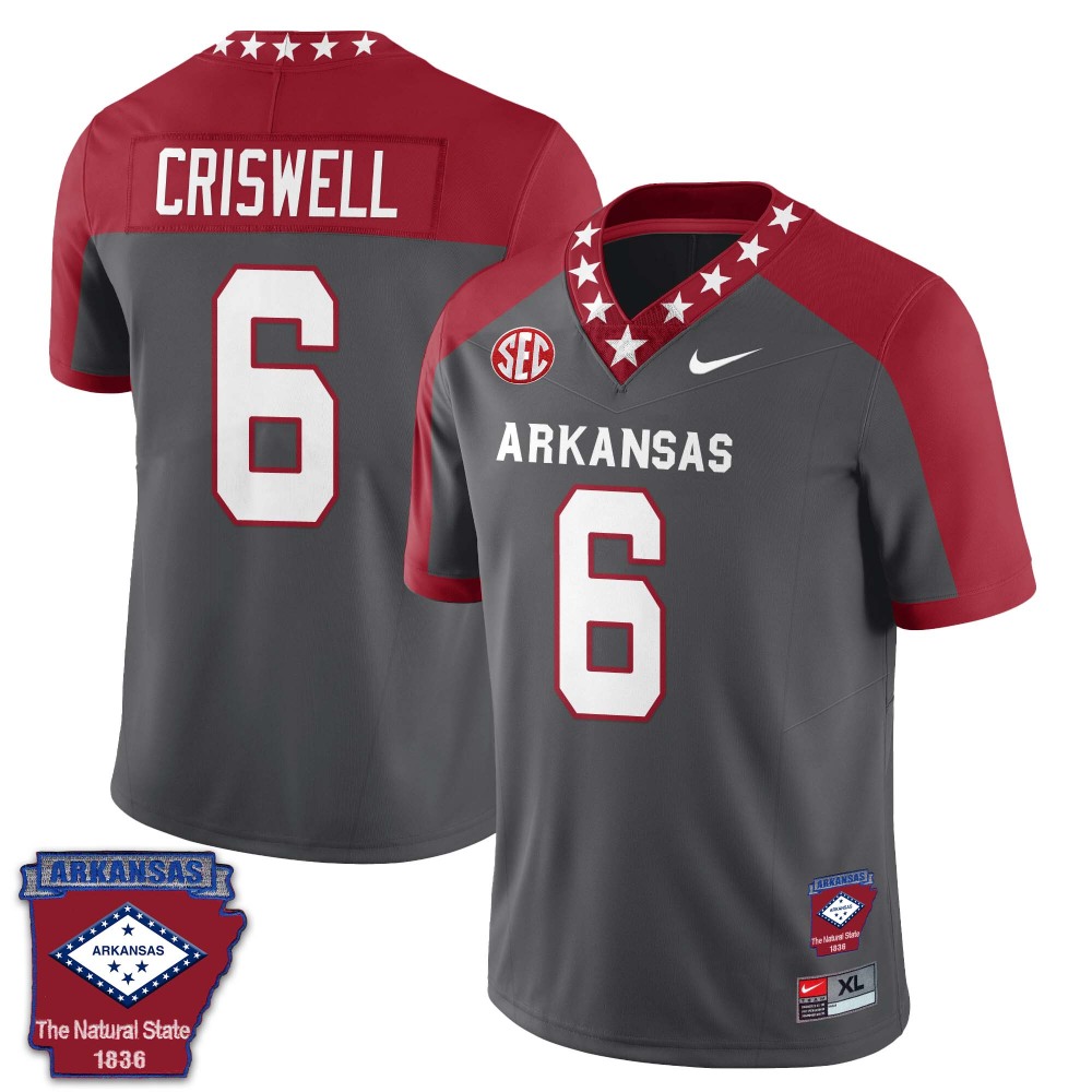 Men’s Arkansas Razorback Football 2023 Gray Stitched Jersey – Arkansas ...