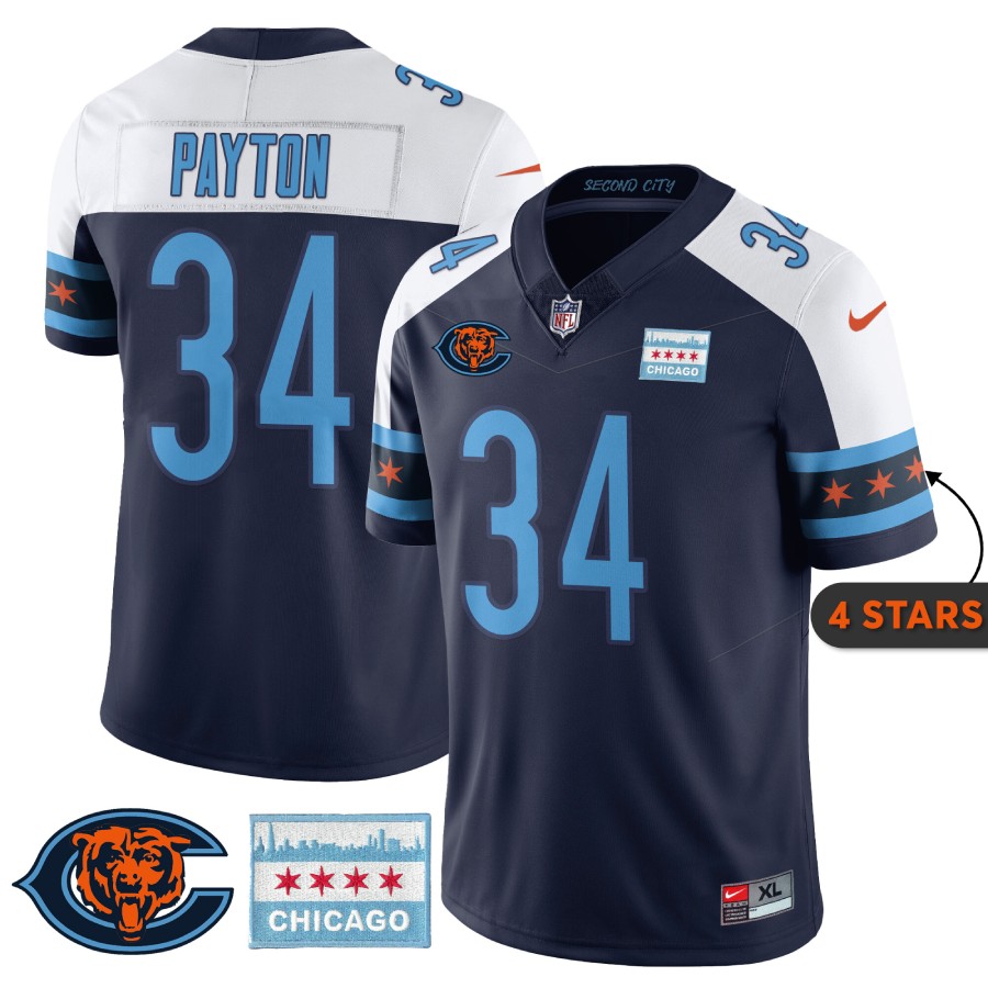 Men’s Chicago Bears City Edition Jersey Concept Chicago Flag All