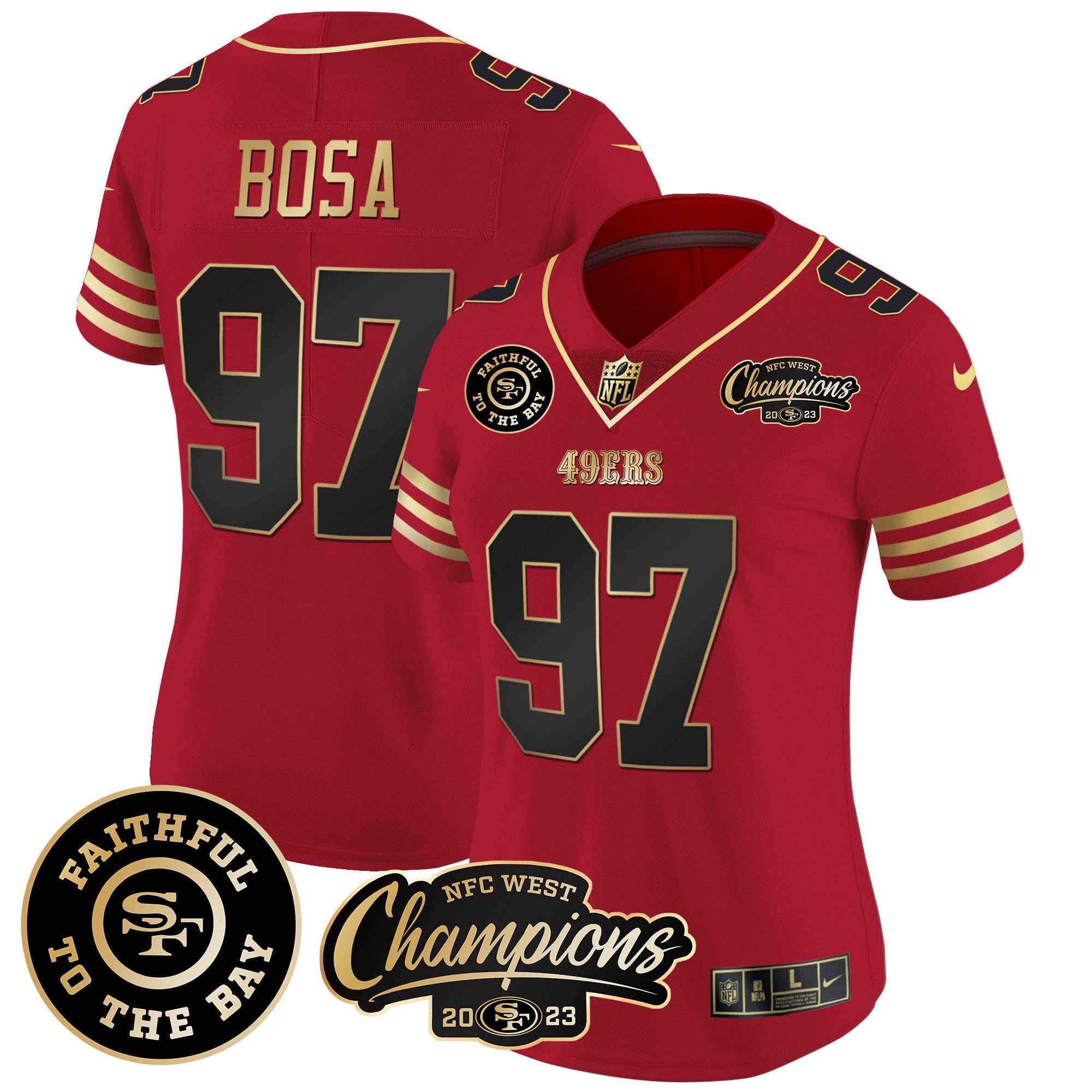 Women’s 49ers Faithful & 2023 NFC West Champions Patch Vapor Jersey ...