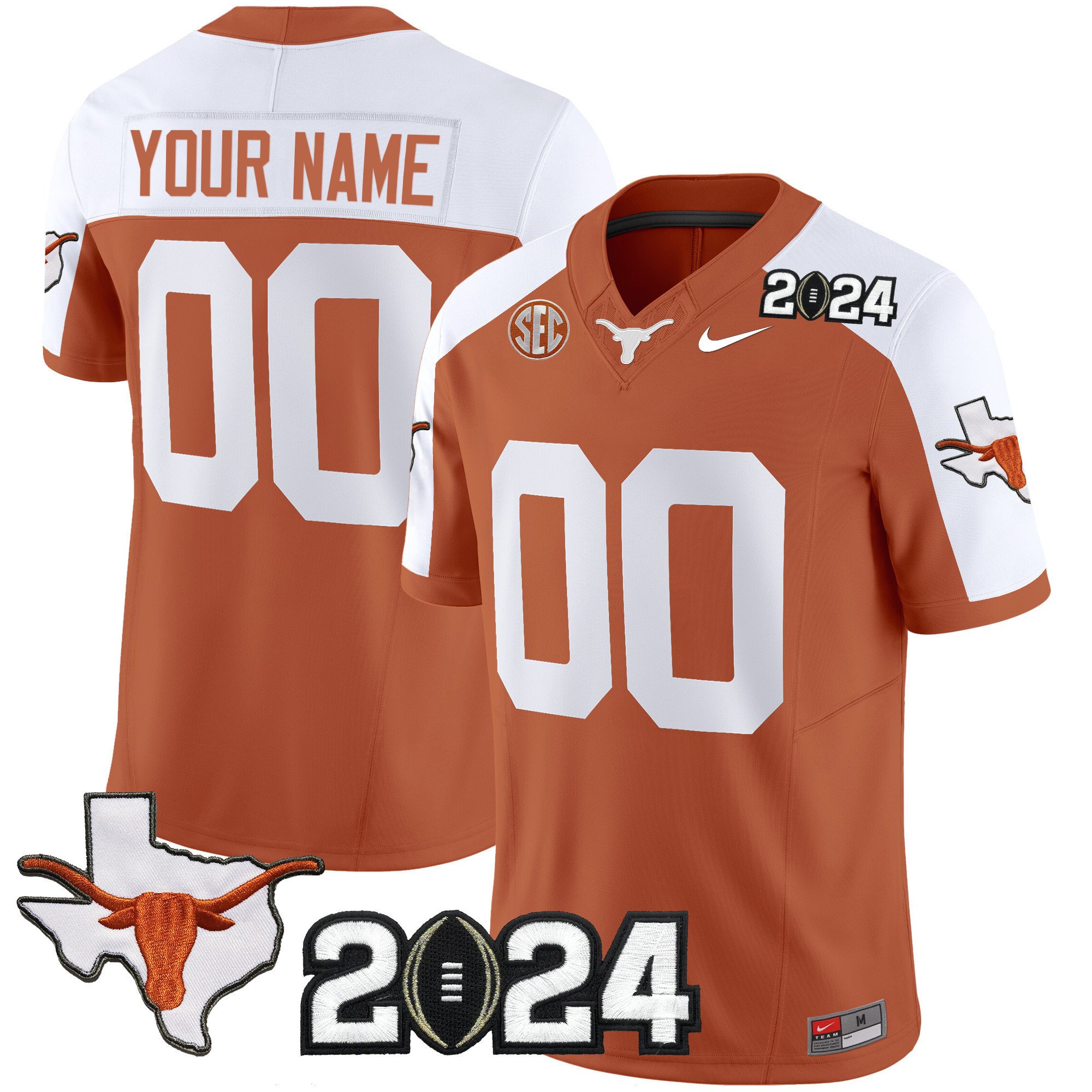 Texas Longhorns 2024 Vapor Limited Custom Jersey  All Stitched Pjc4r 